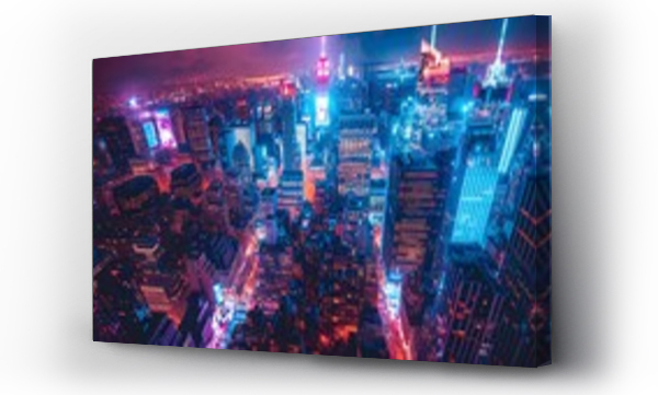Wizualizacja Obrazu : #715114839 aerial view at night of times square in new york. city lights