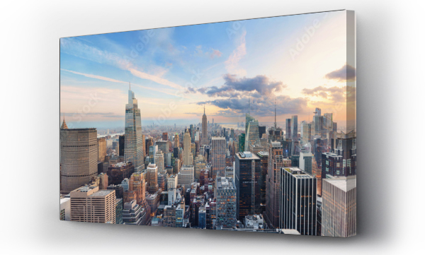 Wizualizacja Obrazu : #717643084 big skyline panorama of New York City after sunset at night with a view of empire state building