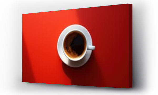 Wizualizacja Obrazu : #717677607 a cup with coffee on red background