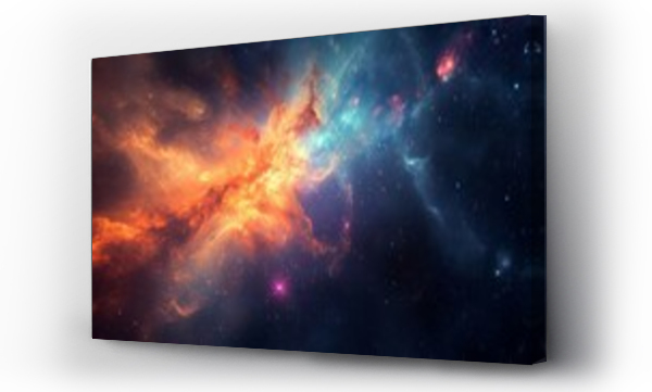 Wizualizacja Obrazu : #718489699 Nebula and galaxies in space. Abstract cosmos background