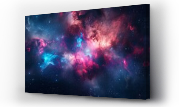 Wizualizacja Obrazu : #718489752 Nebula and galaxies in space. Abstract cosmos background