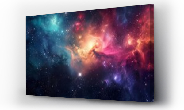 Wizualizacja Obrazu : #718489894 Nebula and galaxies in space. Abstract cosmos background