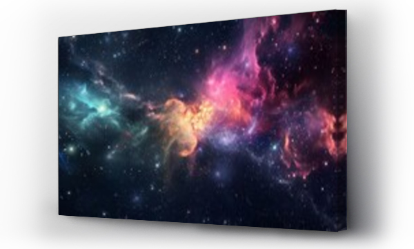 Wizualizacja Obrazu : #718489931 Nebula and galaxies in space. Abstract cosmos background