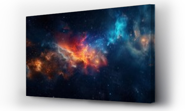 Wizualizacja Obrazu : #718490089 Nebula and galaxies in space. Abstract cosmos background