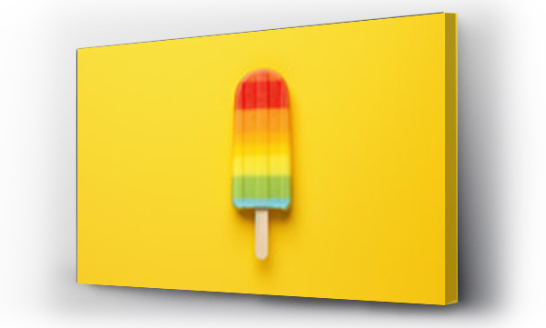 Wizualizacja Obrazu : #718565619 Multicolor cold summer fruit popsicles isolated on a yellow color background