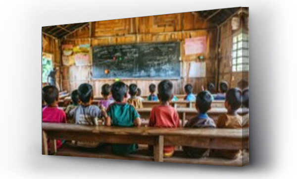 Wizualizacja Obrazu : #719143618 Indian teacher teaching to rural school student in classroom, Typical scene in a rural or small village school in India