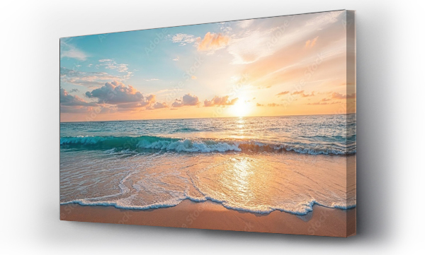 Wizualizacja Obrazu : #720724086 Marvellous Sunrise Beach. Tranquil Holiday Destination. Sea and Sky concept.