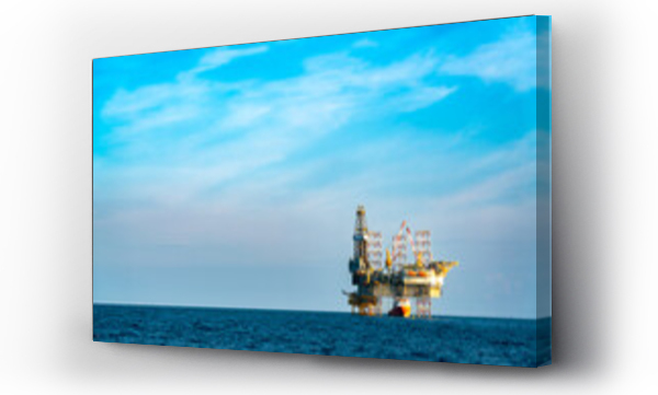 Wizualizacja Obrazu : #722967862 Remote offshore oil and gas exploration and drilling vessels that produce raw materials for delivery to onshore refineries, power generation and the petrochemical industry.