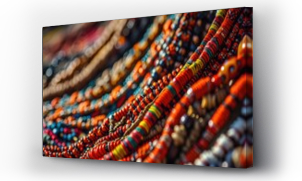 Wizualizacja Obrazu : #726560395 Intricate African tribal necklaces for sale at street market.
