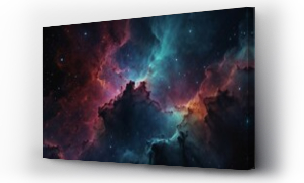Wizualizacja Obrazu : #726762106 Fragment of multicolored texture painting. Nebula. 4k digital painting of space stars, colorful nebulous nebulae.