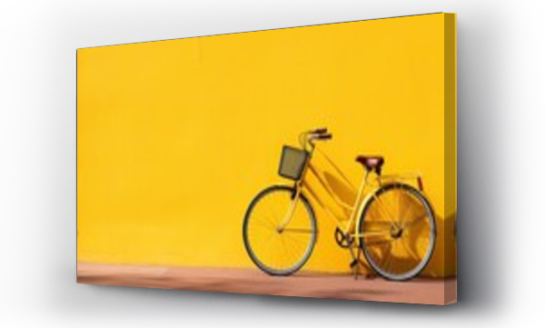 Wizualizacja Obrazu : #728177184 A yellow retro-style bike near a yellow house.