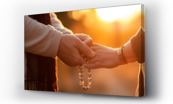 Wizualizacja Obrazu : #730853669 Couple holding hands with a rosary, symbolizing faith and companionship