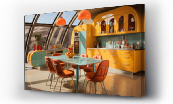 Wizualizacja Obrazu : #731501209 eccentric retro kitchen decoration interior with vibrant bright colors