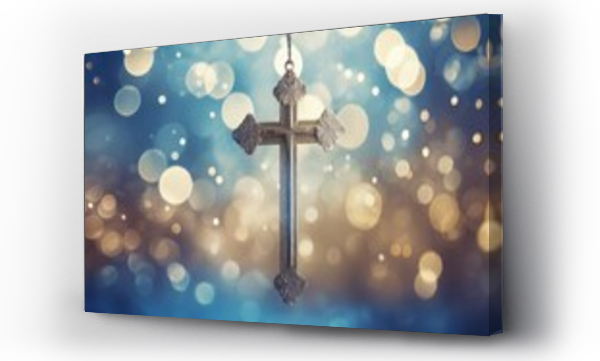 Wizualizacja Obrazu : #733153462 christian cross on a soft bokeh background
