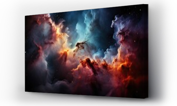 Wizualizacja Obrazu : #734211304 Sparkling nebula with newborn stars., generative IA