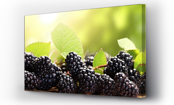 Wizualizacja Obrazu : #735161674 Mulberry farm fresh healthy fruit from the farm. Creative Banner. Copyspace image