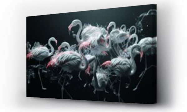Wizualizacja Obrazu : #737498065 flock of origami flamingos