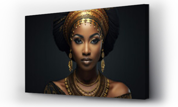 Wizualizacja Obrazu : #738160906 Beautiful black woman dressed in luxurious traditional golden African attire