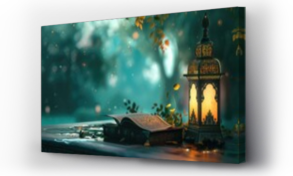 Wizualizacja Obrazu : #738318521 ramadan kareem holy month of muslim community background with lantern and holy book