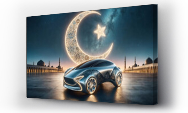 Wizualizacja Obrazu : #738784664 a car designed in the style of the crescent moon of Ramadan