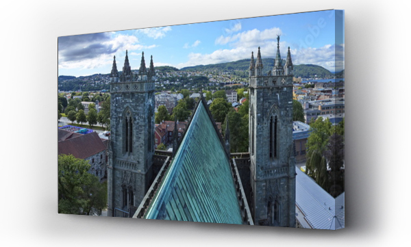 Wizualizacja Obrazu : #739450050 View of Trondheim from Nidaros Cathedral, Trondelag County, Norway, Europe
