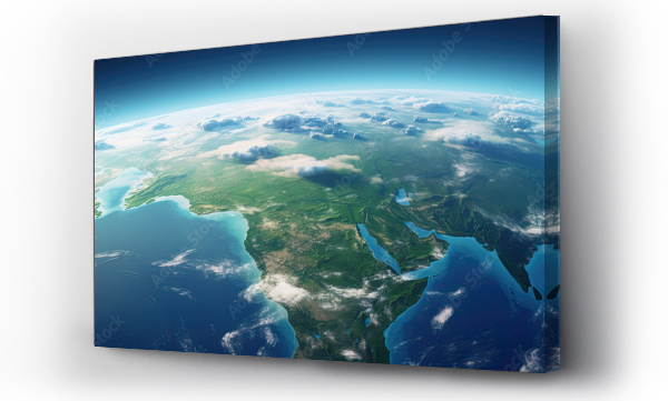 Wizualizacja Obrazu : #739859210 World map, Earth flat view from space. Physical map on global satellite photo