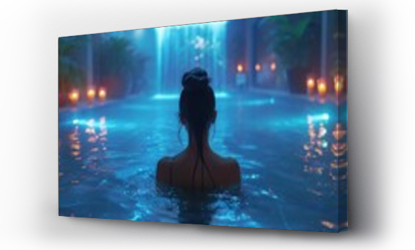 Wizualizacja Obrazu : #739910912 Woman in the pool in a spa beauty salon, relaxation, rest and wellness