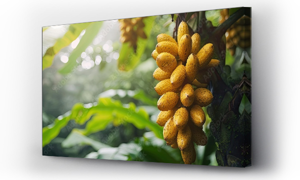 Wizualizacja Obrazu : #740118752 A bountiful scene captures a multitude of fresh and tempting Longkong fruit hanging from a tree.