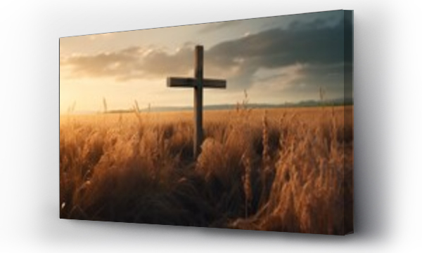 Wizualizacja Obrazu : #740610470 the cross standing in front of a field of grass