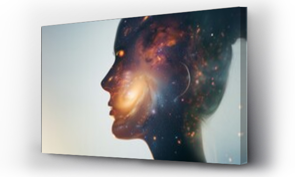 Wizualizacja Obrazu : #741378070 human profile featuring an inner galaxy cosmos
