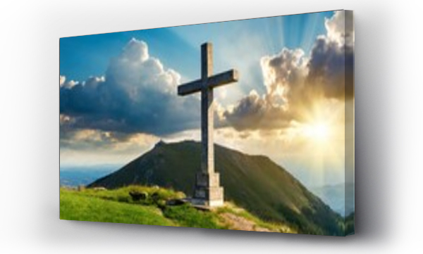 Wizualizacja Obrazu : #741735700  holy cross symbolizing the death and resurrection of Jesus Christ with The sky 