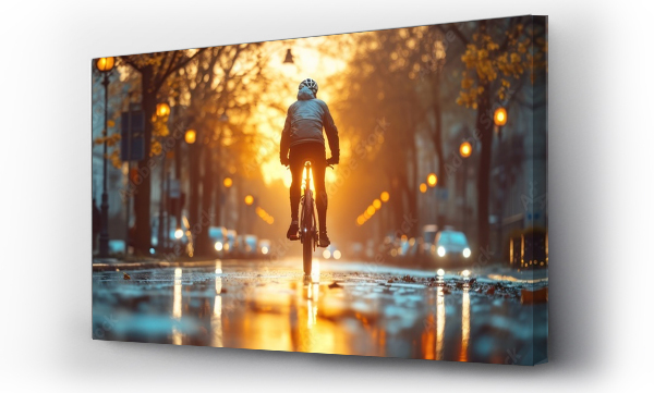 Wizualizacja Obrazu : #742085651 low profile portrait of riding a bicycle in the city square