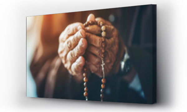 Wizualizacja Obrazu : #742410828 Closeup of monks hands holding a rosary