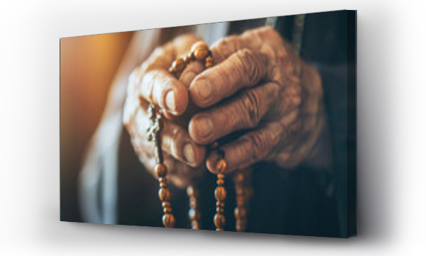 Wizualizacja Obrazu : #743538494 Closeup of monks hands holding a rosary