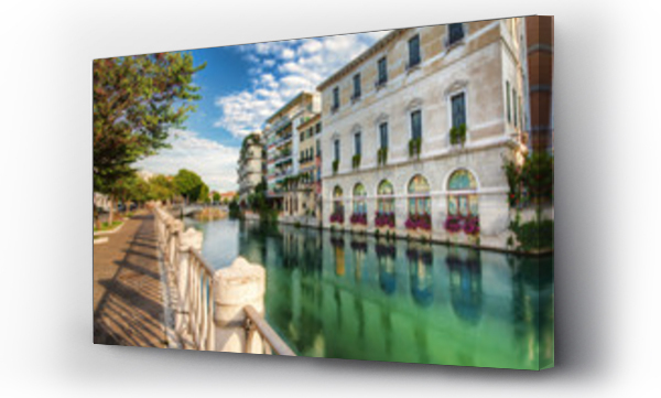 budynek, kanał, miasto, włochy