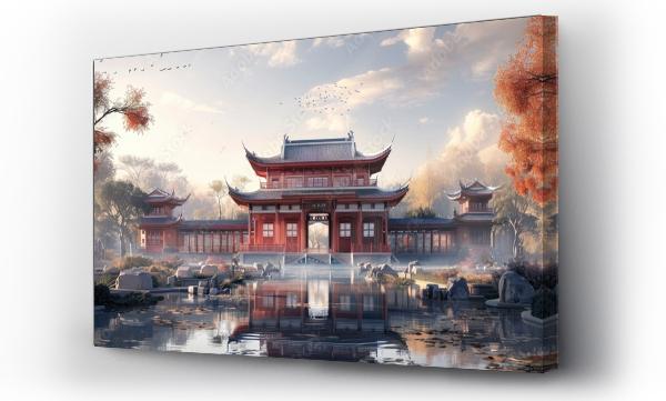 Wizualizacja Obrazu : #745035571 Chinese architecture banner background for design