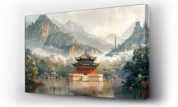 Wizualizacja Obrazu : #745039527 Chinese architecture banner background for design