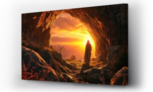 Wizualizacja Obrazu : #745979787 Resurrection at Dawn: The Divine Glory of Jesus Christ Emerges from the Tomb