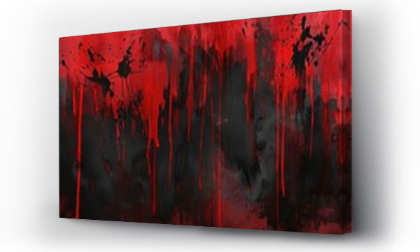 Wizualizacja Obrazu : #746690797 Spooky black and red horror background with brush strokes