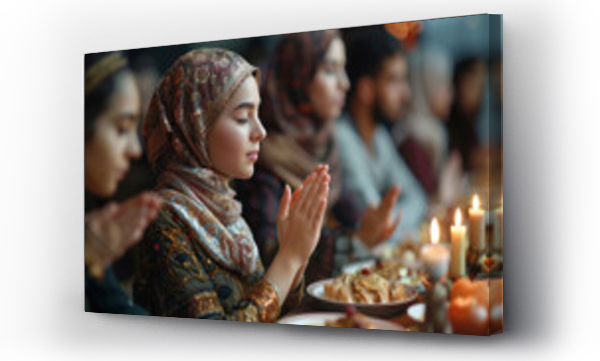 Wizualizacja Obrazu : #748415281 As the meal came to an end the table was cleared and everyone joined together in prayer. The spirit of Eid alAdha marked by faith generosity and gratitude permeated throughout