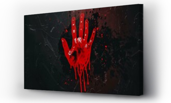 Wizualizacja Obrazu : #748774988 orror bloody mark Red handprint with dri