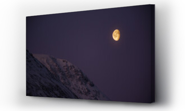 Wizualizacja Obrazu : #751162042 Waning gibbous moon and mountains