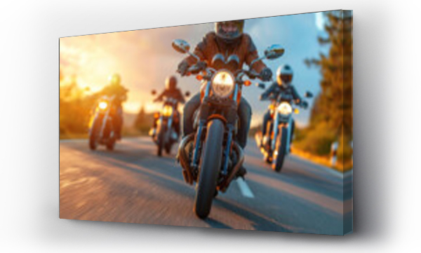 Wizualizacja Obrazu : #752021723 Group of cruiser-chopper motorcycle riders on the road.