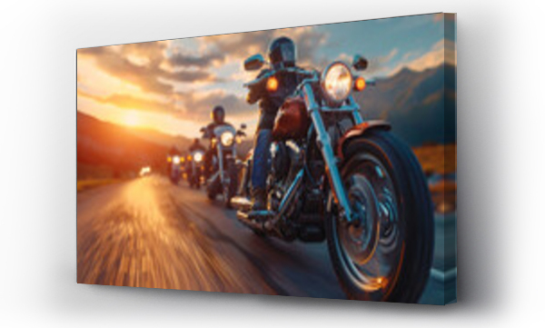Wizualizacja Obrazu : #752021739 Group of cruiser-chopper motorcycle riders on the road.