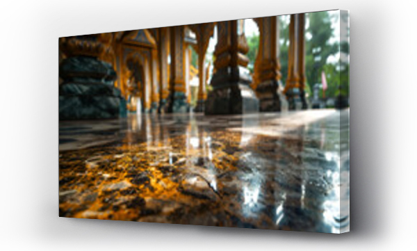 Wizualizacja Obrazu : #752235270 Marble interior royal hall museum floor wallpaper background,an image of city lights casting reflections on the polished marble floor of a plaza