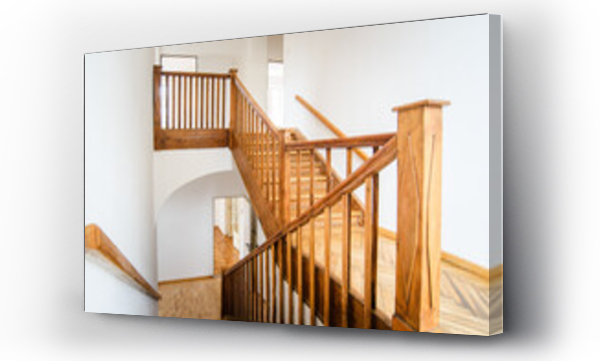 Wizualizacja Obrazu : #752530276 D?bowa balustrada i schody w starej, eleganckiej przedwojennej willi.