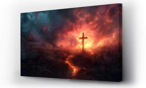 Wizualizacja Obrazu : #753421611 Religious Background with Christian Symbols