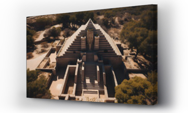 Wizualizacja Obrazu : #755009588 Aztec temple, drone photo of a aztec temple, massive temple in the jungle