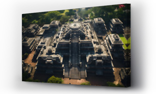 Wizualizacja Obrazu : #755010180 Aztec temple, drone photo of a aztec temple, massive temple in the jungle