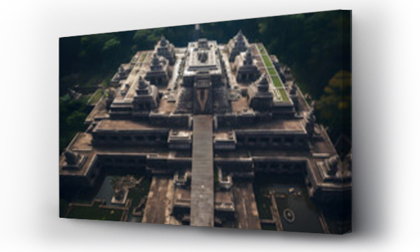Wizualizacja Obrazu : #755011227 Aztec temple, drone photo of a aztec temple, massive temple in the jungle